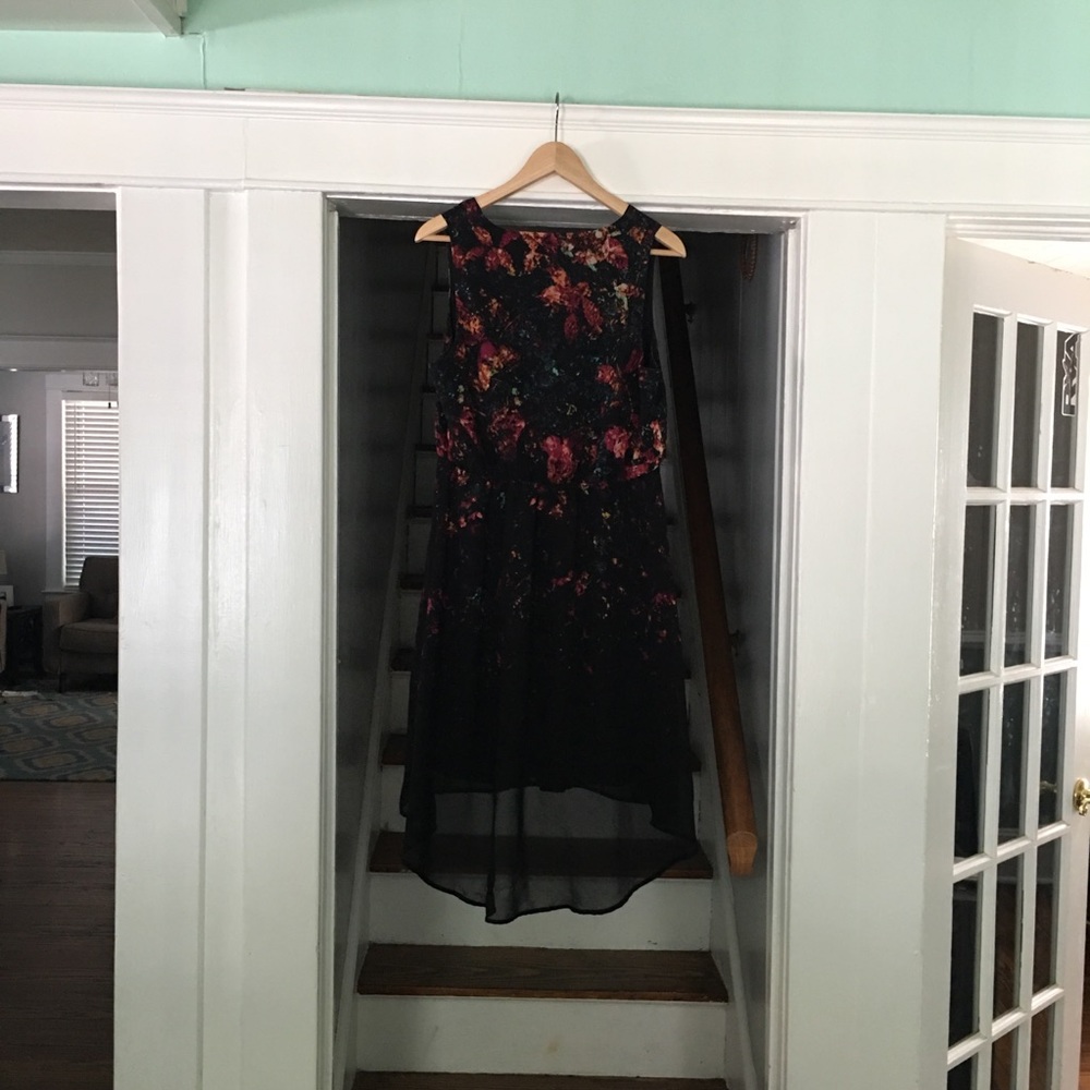Hi-Low Black w/ multi colored dress